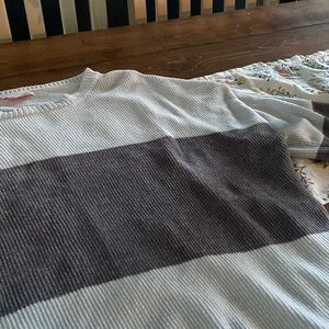 Grey and white sweater